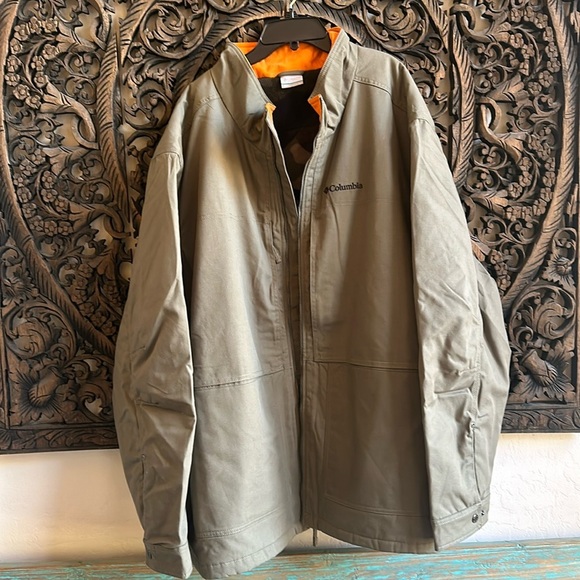 NWT $180 Columbia Loma Vista ll Jacket Size 6X Khaki/Green Camo Orange Collar - Picture 2 of 10